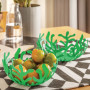 Porte-Fruits Design Alessi Mediterraneo en Acier Époxy Vert - 25 cm