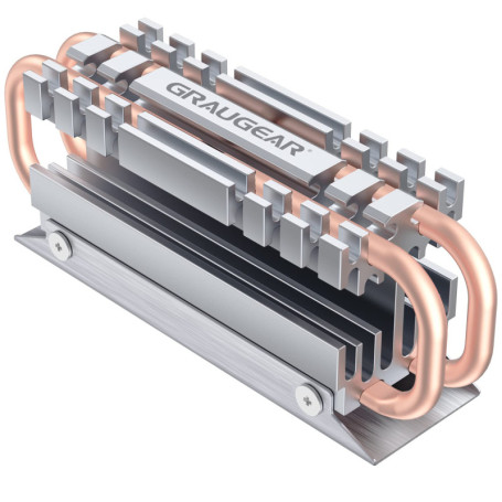 Dissipateur thermique GRAUGEAR pour SSD M.2 2280 NVMe et SATA - Aluminium et Cuivre