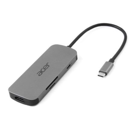 Acer Adaptateur Multiport USB Type-C 7 en 1 - Dongle Universel de Voyage Argent