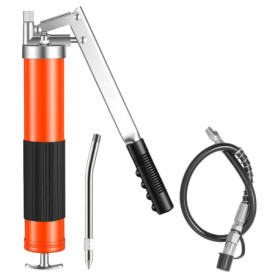 Pistolet à Graisse Manuel VEVOR 689 Bar avec Tube Flexible et Buses Incluses