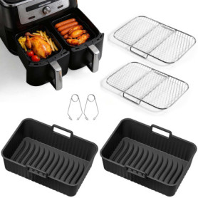 Moules en Silicone Antiadhésifs pour Friteuse Air Fryer - Lot de 6 Accessoires Sains
