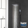 Colonne de Douche Thermostatique Noir Mat INEX Europa avec Douchette et Pommeau Carré