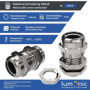 Set de 5 Presse-étoupes Métalliques M12 IP68 - Laiton Nickelé