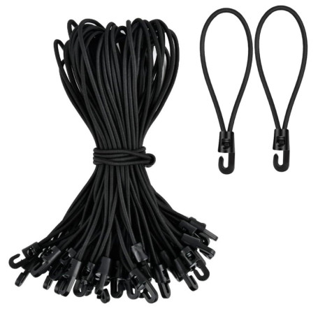 Lot de 15 tendeurs élastiques IZyufan avec crochets pour bâches et tentes
