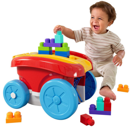 Wagon Ramasseur de Blocs Mega Bloks pour Tout-Petits - 20 Pièces Incluses