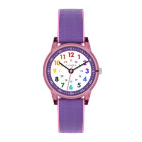 Montre d'apprentissage analogique Cander Berlin MNA 0130 A pour enfant - Rose et violet