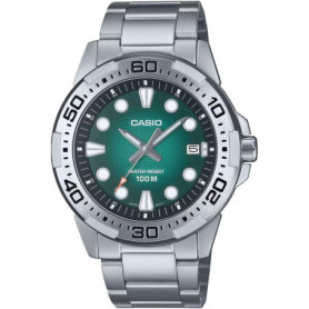 Montre Casio MTD-140D-3AVDF Homme - Cadran Vert en Acier Inoxydable