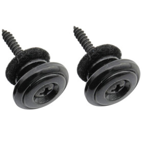 Boutons de Sangle Musiclily Pro en Alliage de Zinc pour Guitare et Ukulélé - Noir (Lot de 2)