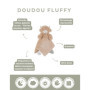 Doudou Vache Fluffy Beige Noukie's pour Bébé - Apaisant et Lavable