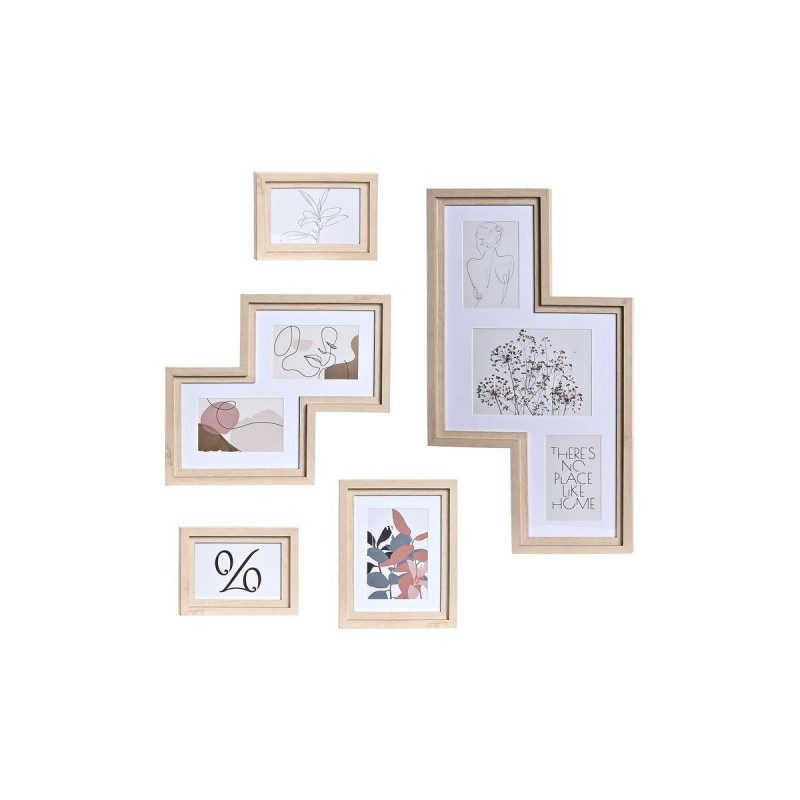 Porte photos mural DKD Home Decor Urban Verre Naturel Multicouleur Bois MDF (40 x 1,5 x 50 cm)