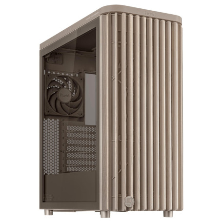 Boîtier Moyen Tour ATX ASUS ProArt PA401 Wood TG Beige avec Ventilateurs