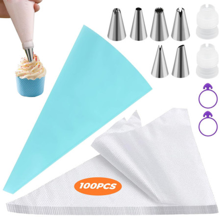 Kit de Poches à Douille en Silicone 111PCS pour Pâtisserie