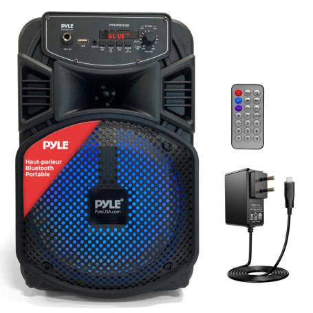 Enceinte Bluetooth Pyle 300W Portable avec Caisson de Basses et Lumières LED