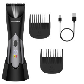 Tondeuse intime sans fil BarberBoss pour homme - Étanche et réglable