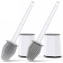Set de 2 Brosses Toilettes WC en Silicone avec Support Mural - Euqvunn