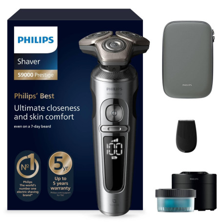 Rasoir Électrique Philips S9000 Prestige Wet&Dry avec Tondeuse de Précision