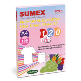 Papier de Sublimation A4 Sumex - 100 Feuilles Ultra Lisses 120 g/m²