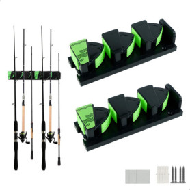 Support Mural pour Canne à Pêche - Lot de 2 avec Coussin en Gel UV