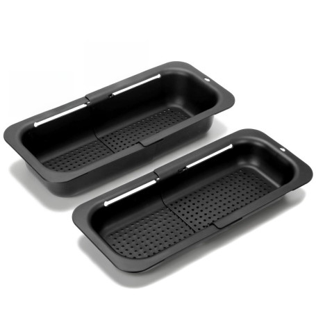 Passoire Évier Pliable VINATO - Set de 2 Pièces Réglables pour Égouttoir