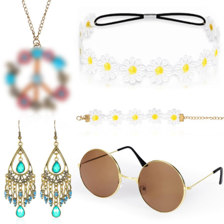 Ensemble d'Accessoires Hippie Rétro pour Femme - KDISHKRA