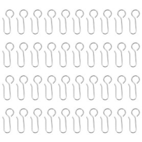 Pack de 50 Crochets en Acier Inoxydable pour Rideaux - TRKETK