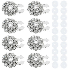 Ensemble de 8 Boutons en Strass Détachables TRKETK pour Décoration