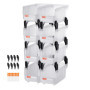 Lot de 8 Bacs de Rangement Empilables VEVOR - Transparent, 27,6 x 14 x 13 cm