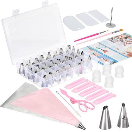 Set de Poches à Douille VINATO - 83 Pièces en Acier Inoxydable pour Gâteaux et Cupcakes