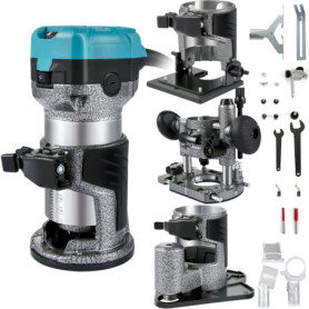 Défonceuse Électrique VEVOR 710W avec 4 Bases et Accessoires pour Bois