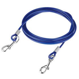 Câble d'Attache Résistant pour Chiens 3m avec Crochets Pivotants
