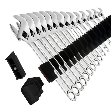 Organisateur de Clés à Molette - Lot de 23 Supports Magnétiques Noir