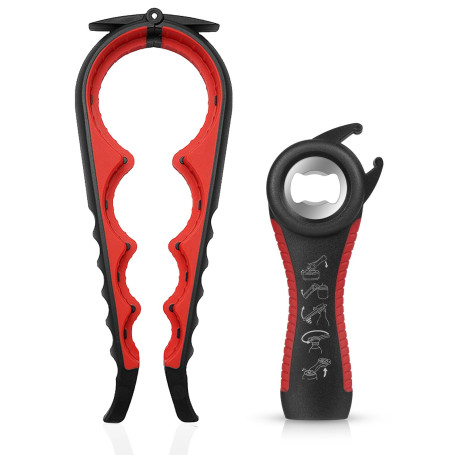 MAEXUS Kit ouvre-bocal 4 en 1 pour personnes âgées souffrant d'arthrite, 5 en 1 multifonction pour les mains faibles