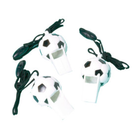 Pack de 12 Sifflets de Football Noir - Amscan