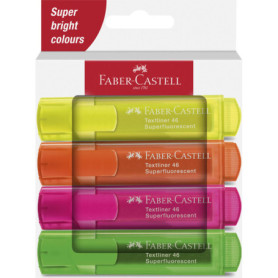 Pack de 4 Surligneurs Faber-Castell Textliner 1546 - Tons Néon