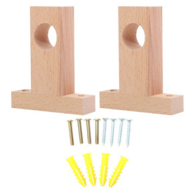 Support Tringle à Rideau en Bois - 2 Pièces pour Décoration Intérieure