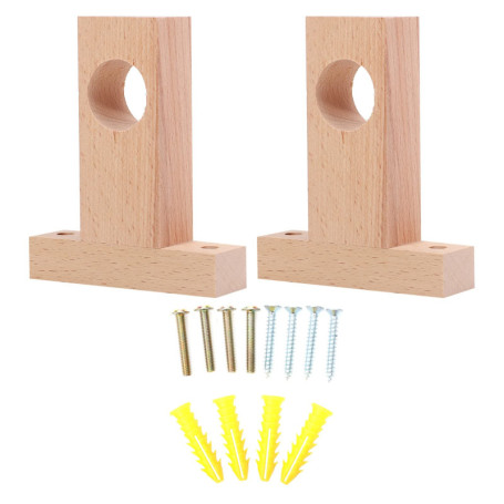 Support Tringle à Rideau en Bois - 2 Pièces pour Décoration Intérieure