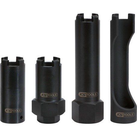 Jeu de douilles d'extraction à ergots KS Tools - 4 pièces pour porte-injecteur