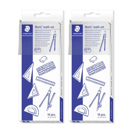 Coffret de géométrie STAEDTLER en métal - Set de dessin complet 20 pièces