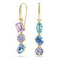Boucles d'oreilles Gema Swarovski - Design asymétrique multicolore en plaqué or
