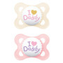 MAM Tétines en Silicone Original 0-6 Mois - Lot de 2 en Rose et Beige