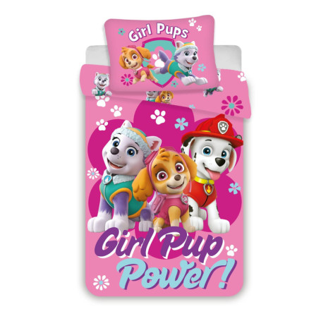 Parure de lit Paw Patrol « Girl Pup Power » pour bébé - 100 x 135 cm