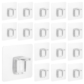 Supports d'Étagère Adhésifs Transparent - 24 Pièces Sans Perforation