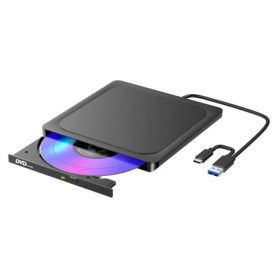 Lecteur DVD Externe Ultra Mince USB 3.0 en Métal Brossé pour Mac et PC