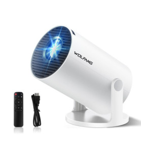 Projecteur WOLFANG Mini HD 1080p avec Wi-Fi 6 et Bluetooth