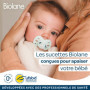 Sucettes de Nuit Phosphorescentes Biolane - Lot de 2 Tétines Anatomiques 18 Mois et Plus