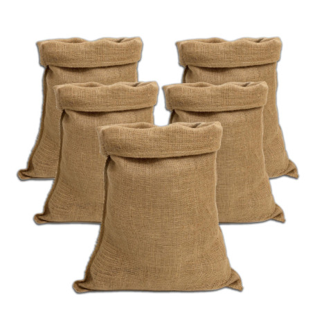 Lot de 5 Sacs en Jute Naturel 80 x 50 cm - Idéal pour Bricolage et Décoration