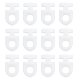 Lot de 100 Crochets en Plastique Blanc pour Tringles à Rideaux