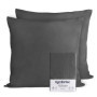 Lot de 2 Taies d'Oreiller en Coton Jersey - 60x60 cm - Anthracite