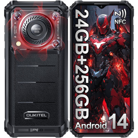 OUKITEL WP36 Pro - Smartphone Incassable Android 14 avec 24 Go RAM et 256 Go ROM