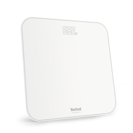 Tefal Classic 2.0 - Pèse-personne Ultra Plat avec Grand Écran LED - Capacité 180kg - Blanc
